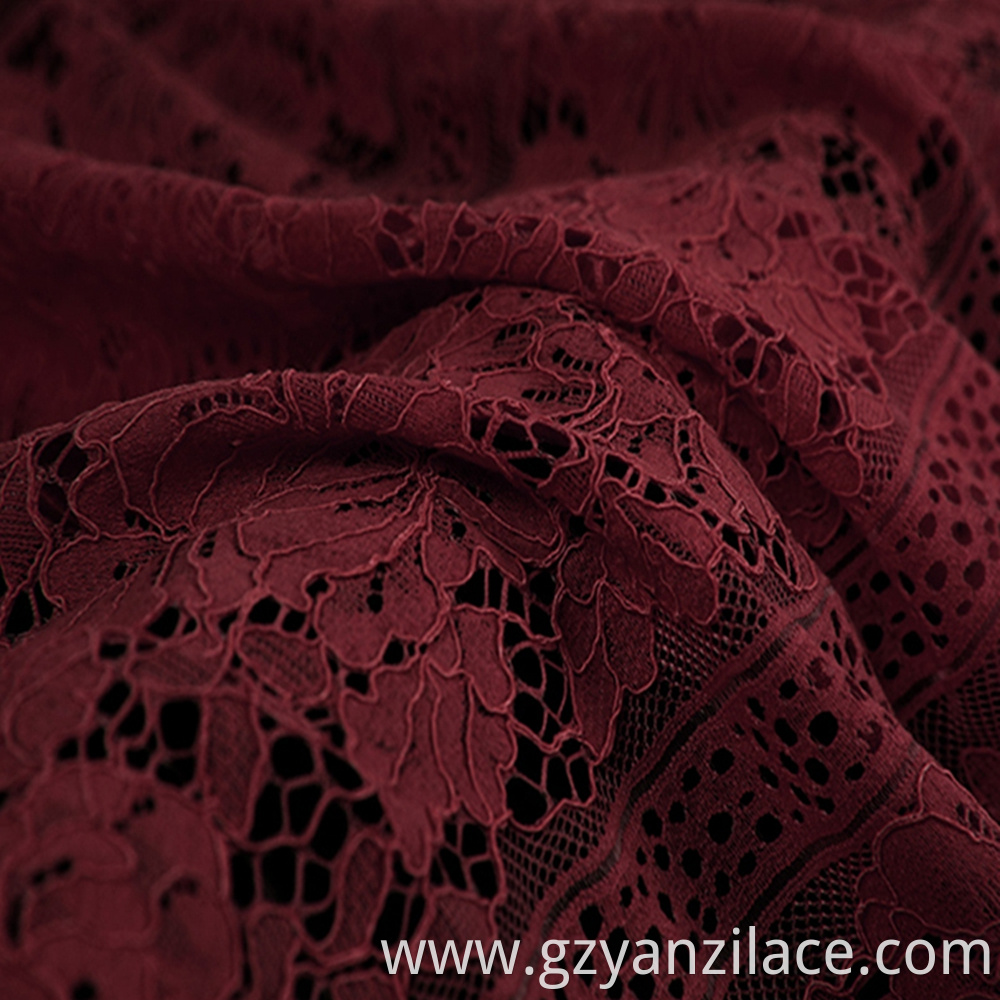 Red Cotton Corded Lace